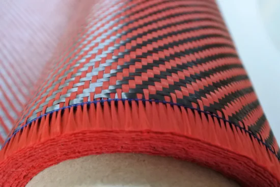 Tessuto in fibra di carbonio 3K, tessuto ibrido in fibra aramidica Kevlar a colori misti 1500d