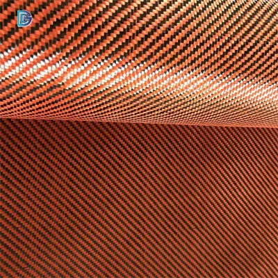 Tessuto arancione in fibra di carbonio aramidica ibrida in tessuto di fabbrica in Cina con prezzo economico