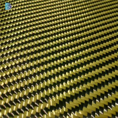 China Factory Kevlar Fiber 2 Twill 3K 210g 1m Wide Orange Carbon e Aramid Square Weave per una sicurezza al 100%