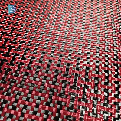 Fabbrica in Cina Fibra di carbonio Tinta unita Twill Riflessione rossa Fibra di carbonio Kevlar Aramid Hybrid 40 